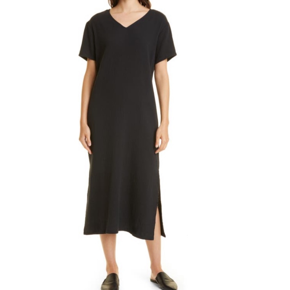 Jenni Kayne Black V-Neck Midi Dress
